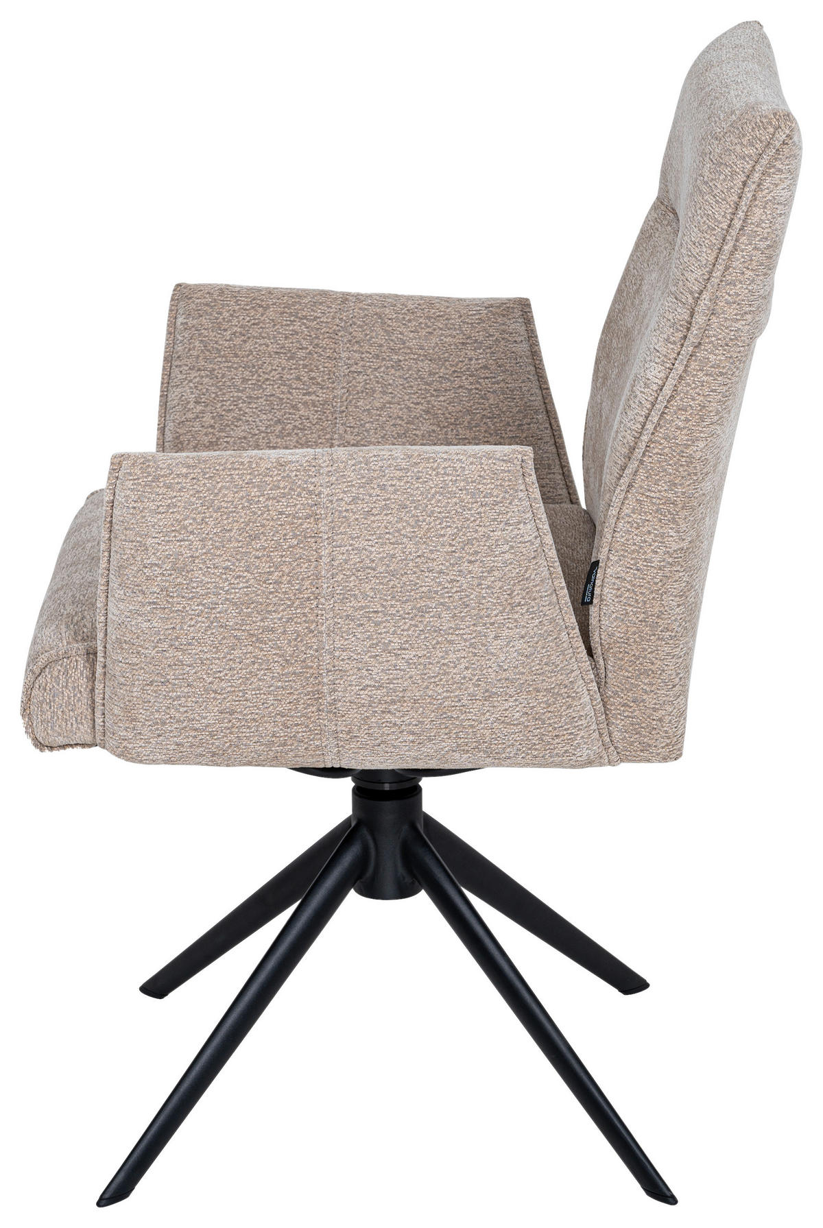 ARMLEHNSTUHL  in Eisen Chenille  - Taupe/Schwarz, Design, Textil/Metall (58/91/58,5cm) - Valnatura