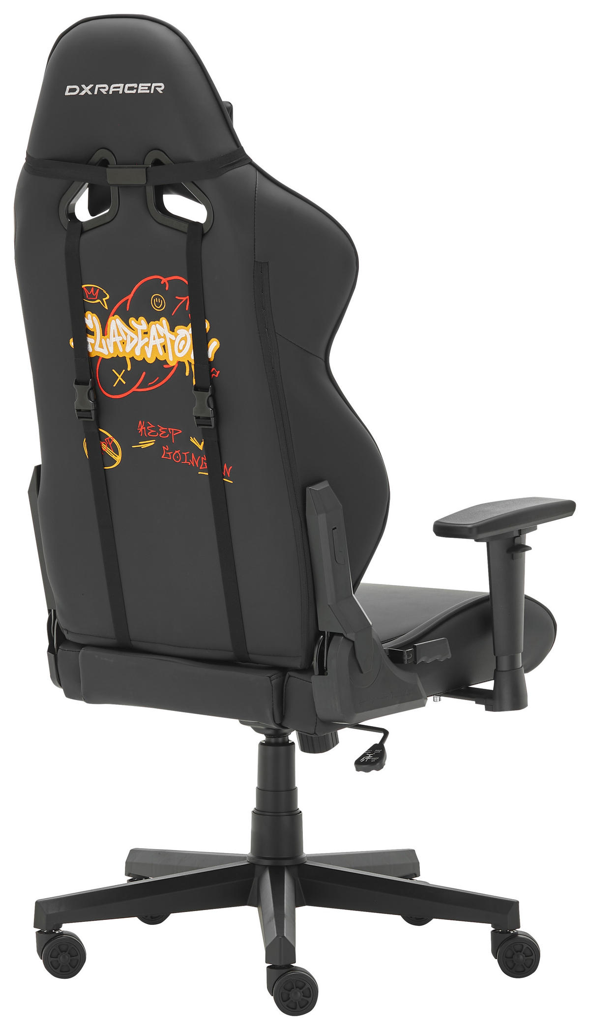 GAMINGSTUHL  in Lederlook Gelb, Rot, Schwarz  - Gelb/Rot, Design, Kunststoff/Textil (70/126/70cm) - Dxracer