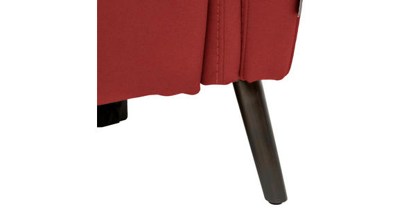 3-SITZER-SOFA  in Echtleder Rot   - Rot/Schwarz, Design, Leder/Metall (210/79/104cm) - Belluti