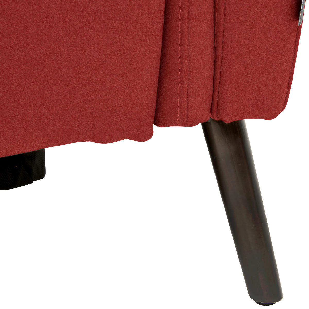 3-SITZER-SOFA Echtleder Rot  - Rot/Schwarz, Design, Leder/Metall (210/79/104cm) - Belluti