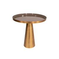 BEISTELLTISCH in Metall 51/51/50 cm  - Graubraun/Goldfarben, Trend, Metall (51/51/50cm) - Kayoom