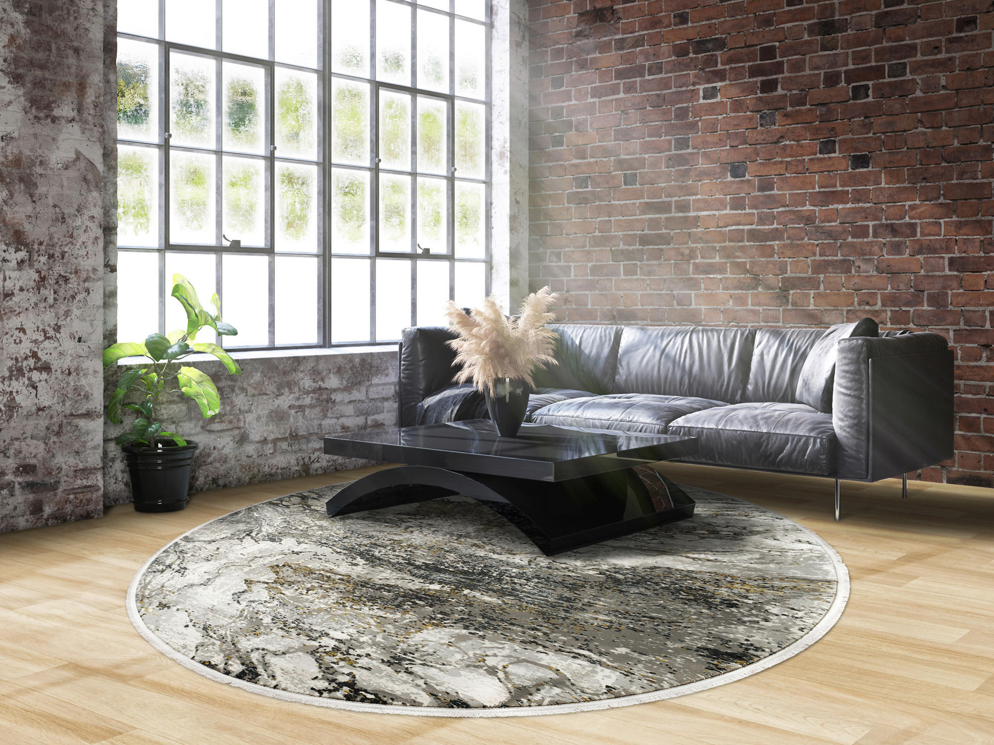 WEBTEPPICH 160 cm Lille Grau, Goldfarben  - Goldfarben/Grau, Design, Textil (160cm) - Dieter Knoll