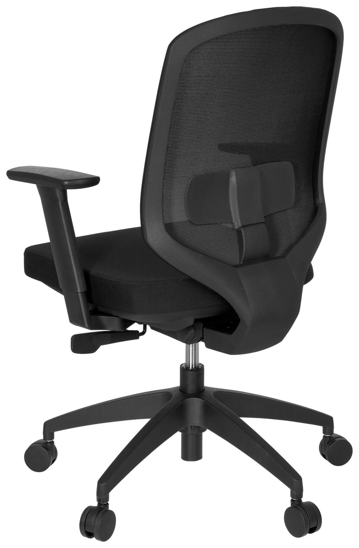 OTOČNÁ ŽIDLE, síťovina, plochá tkanina, černá - černá, Moderní, textil/plast (56/105/47cm) - MID.YOU
