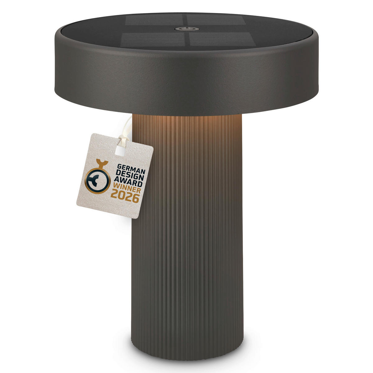 AKKU-TISCHLEUCHTE 16/20 cm  - Anthrazit, Design, Kunststoff (16/20cm)