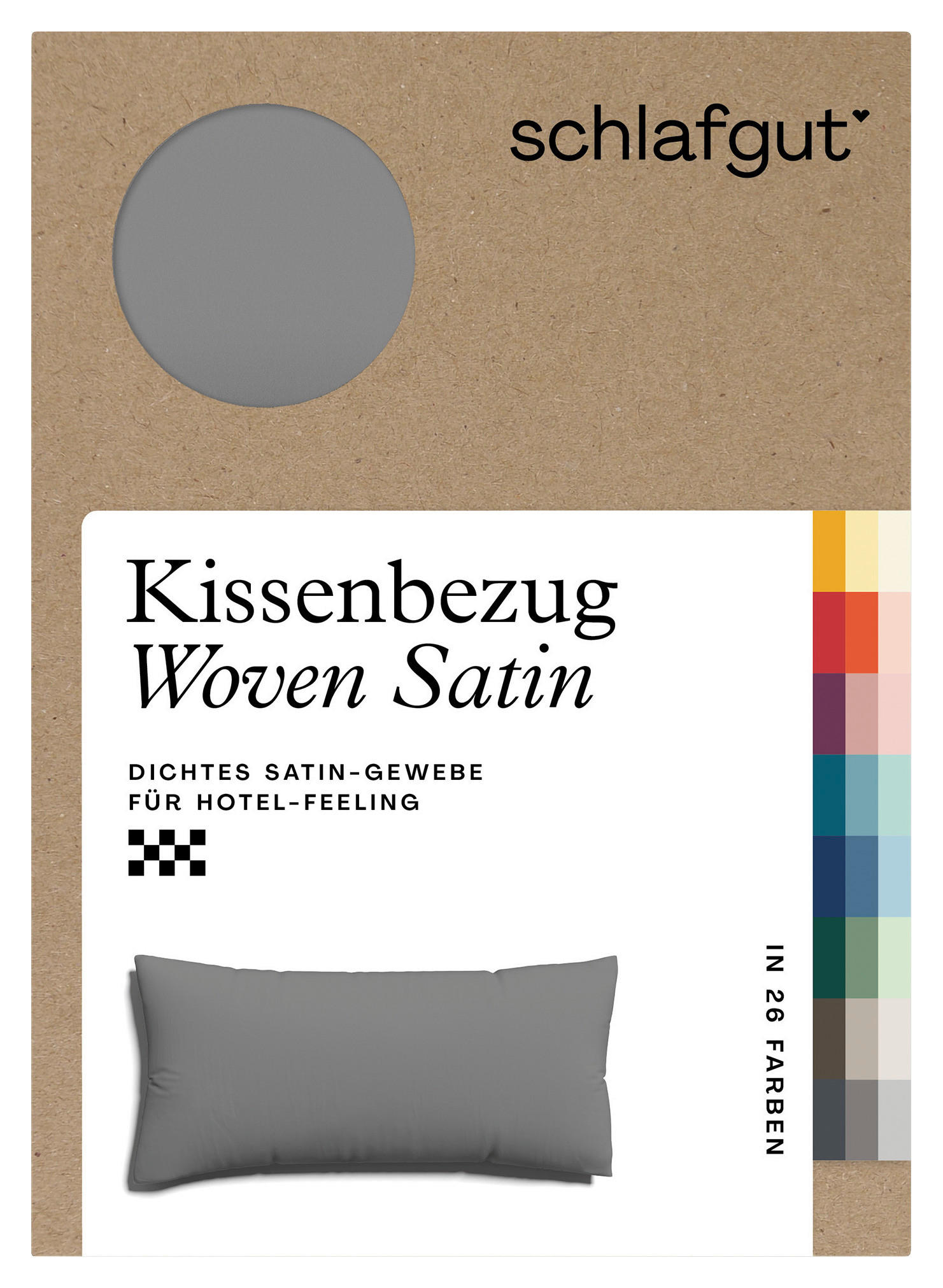 KOPFPOLSTERBEZUG WOVEN SATIN 40/80 cm  - Grau, Basics, Textil (40/80cm) - Schlafgut