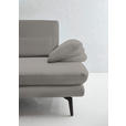 3-SITZER-SOFA in Leder Silberfarben  - Silberfarben/Schwarz, Design, Leder/Metall (222/86/104cm) - Dieter Knoll