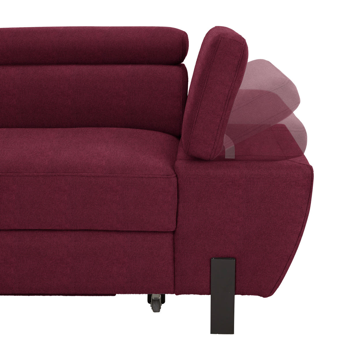 HÖRNSOFFA i vävt tyg bordeaux  - bordeaux/svart, Modern, metall/textil (93/90/277cm) - MID.YOU