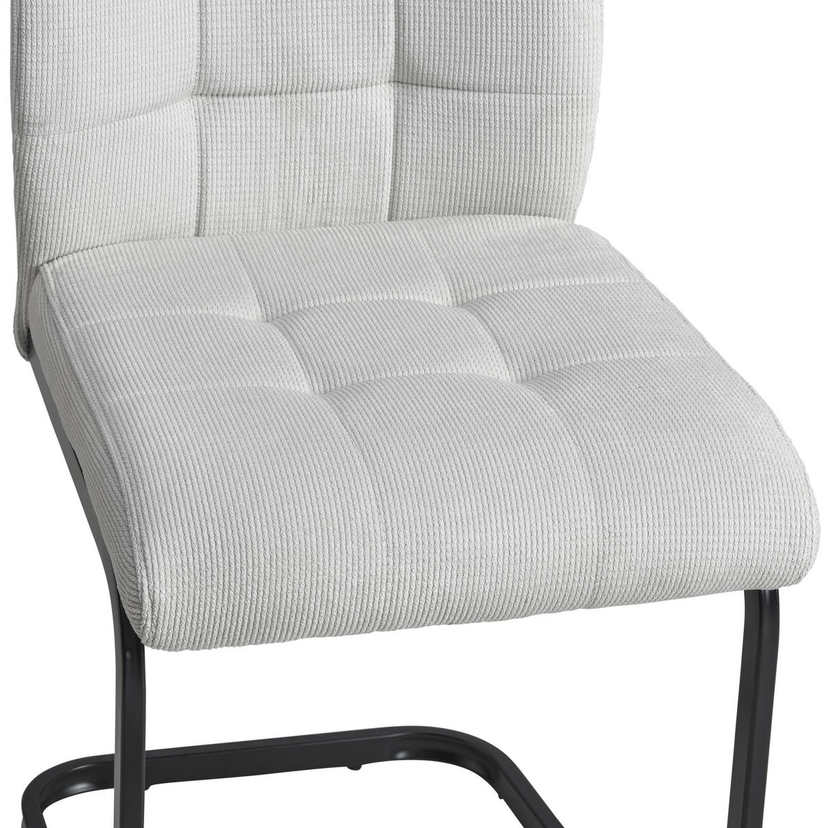 SCHWINGSTUHL  in Eisen Mikrofaser  - Beige/Schwarz, LIFESTYLE, Textil/Metall (44/96/59cm) - MID.YOU