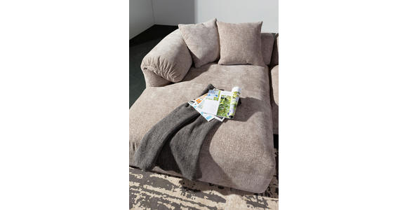 ECKSOFA Braun Flachgewebe - Creme/Schwarz, MODERN, Kunststoff/Textil (178/231cm) - Carryhome