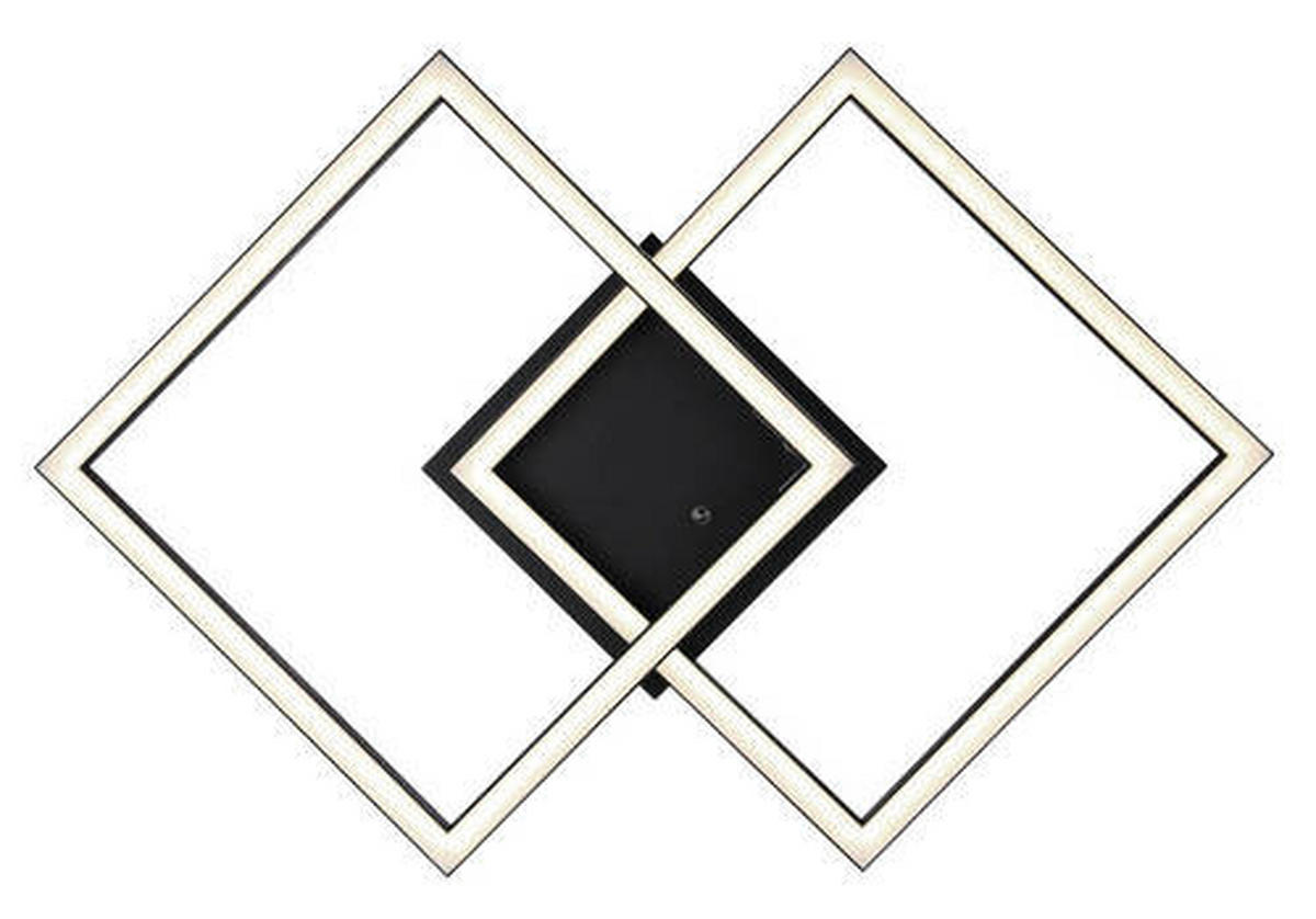 PLAFONIERĂ CU LED - opal/negru, Design, plastic/metal (44/29,4/7,7cm) - Globo