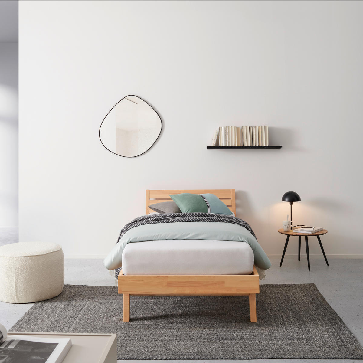 BETT 90/200 cm  in Kernbuche  - Kernbuche, MODERN, Holz (90/200cm) - MID.YOU