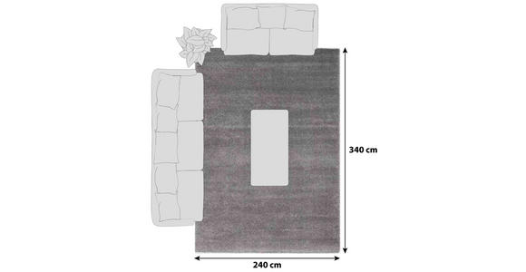 HOCHFLORTEPPICH 240/340 cm Bellevue  - Grau, Basics, Textil (240/340cm) - Novel