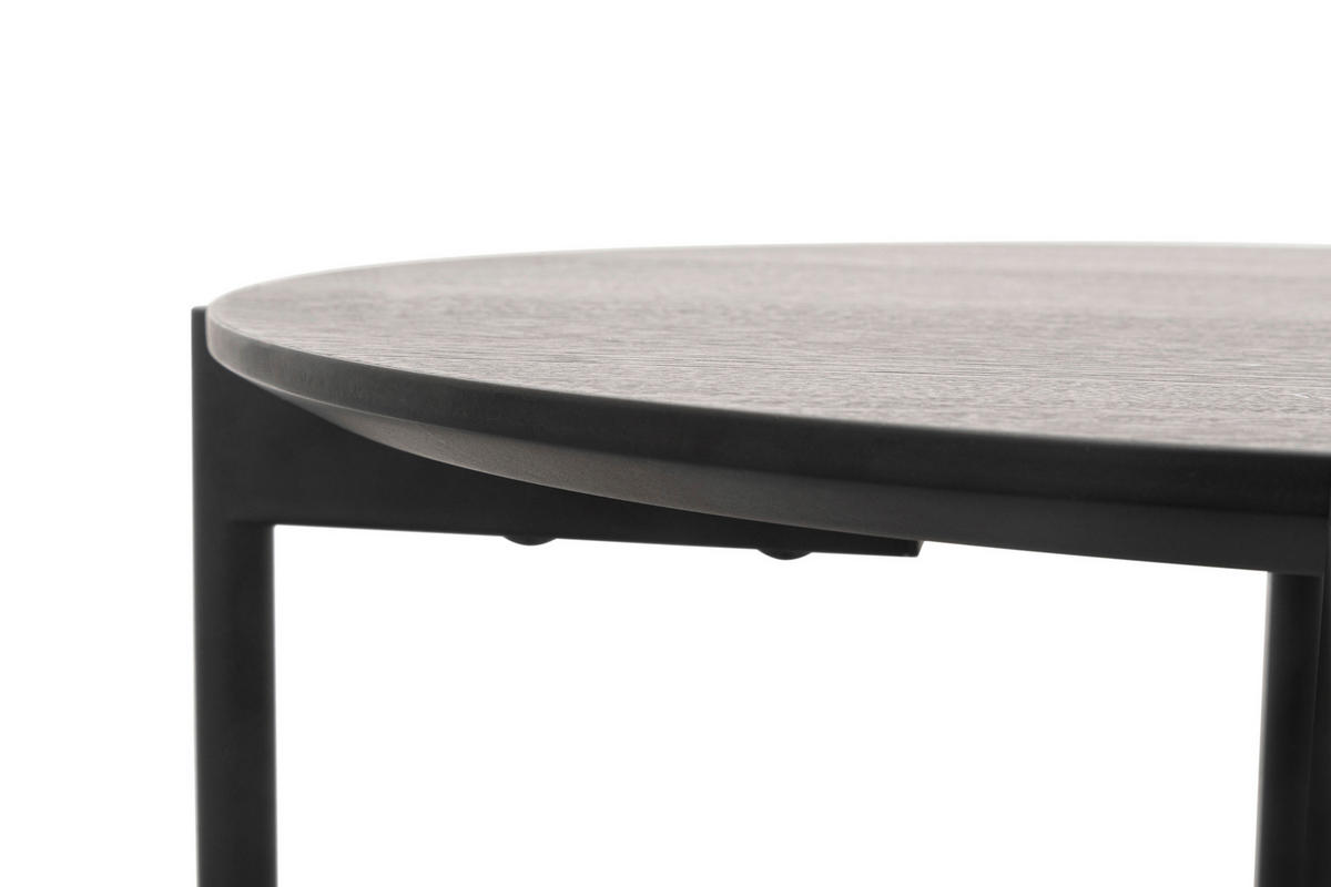 SADA ODKLÁDACÍCH STOLKŮ, černá, kov, kompozitní dřevo, 70/50/45/42/70/50 cm - černá, Moderní, kov/kompozitní dřevo (70/50/45/42/70/50cm) - MID.YOU