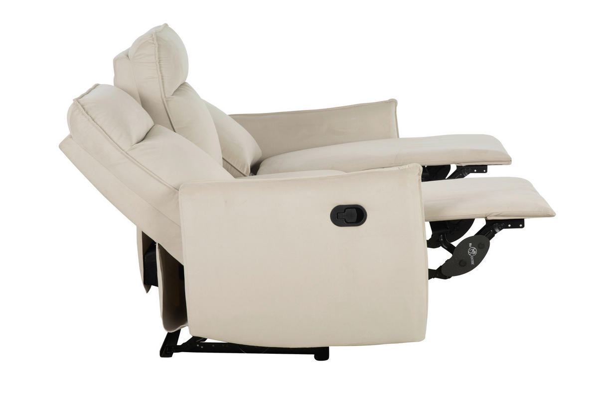SITZGARNITUR in Samt Beige  - Beige, Konventionell, Textil/Metall (72/102/85.5cm) - P & B