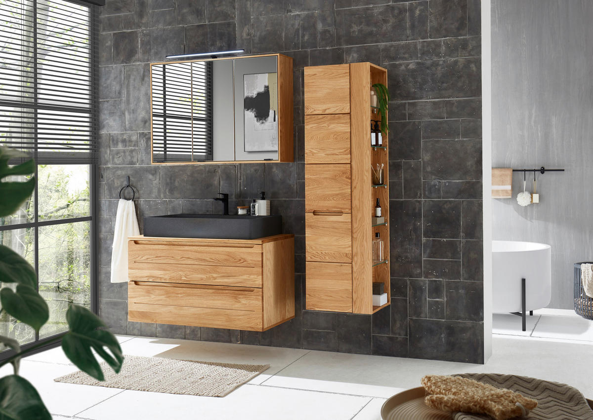 WASCHBECKENUNTERSCHRANK 100/54/46 cm  - Eichefarben, Konventionell, Holz/Holzwerkstoff (100/54/46cm) - Linea Natura