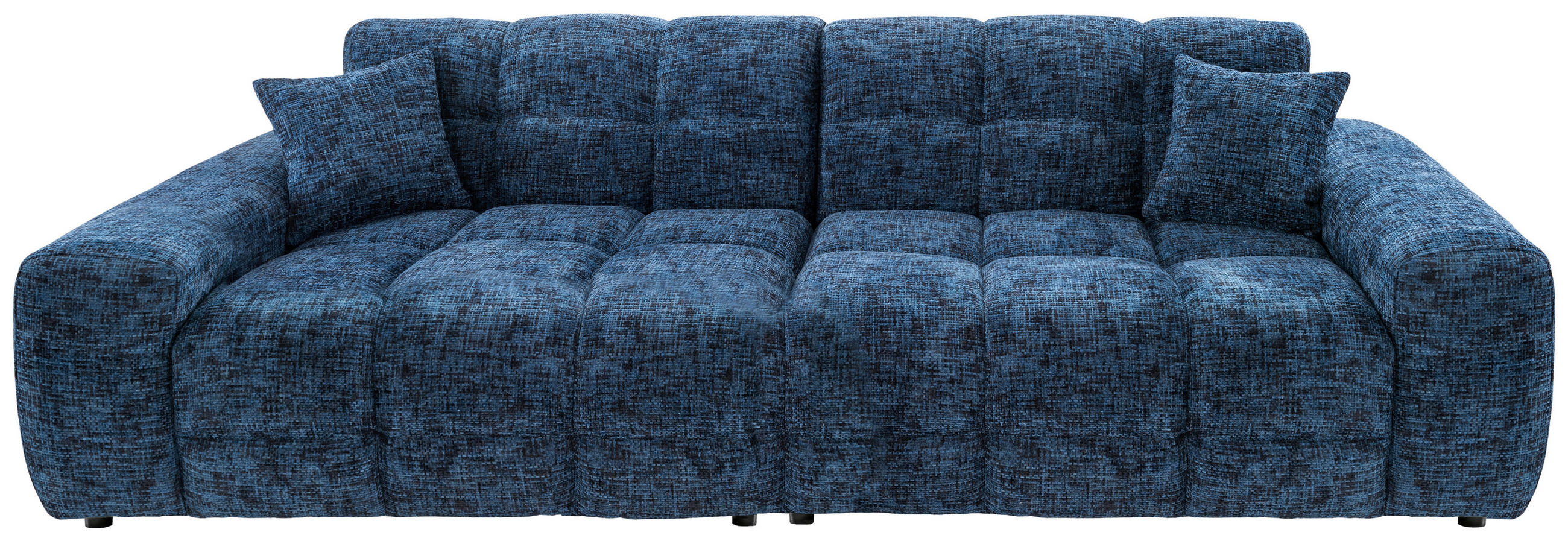 VIERSITZER-SOFA in Struktur Blau  - Blau/Schwarz, MODERN, Kunststoff/Textil (300/87/120cm) - Livetastic