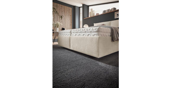 POLSTERBETT 180/200 cm,  in Weiß, Bettkasten, Lattenroste, Matratzen, H2 + H3 = mittel + fest  - Schwarz/Weiß, Design, Holz/Kunststoff (180/200cm) - Voleo