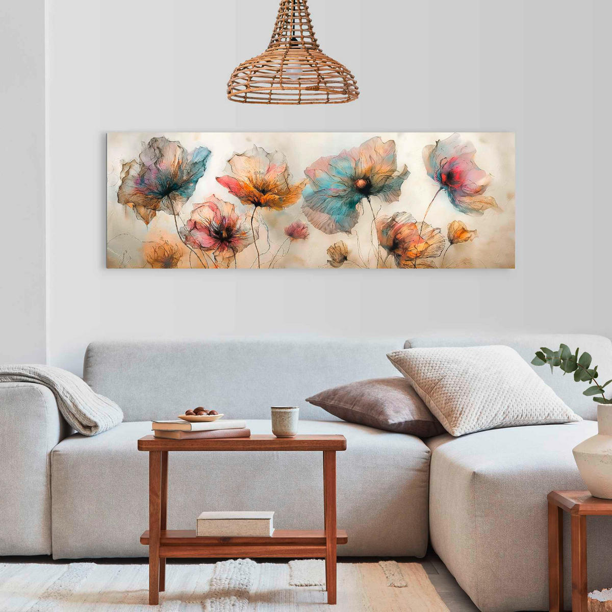 BILD Blumen  - Beige, Basics, Holz (156/52/2cm) - Reinders!