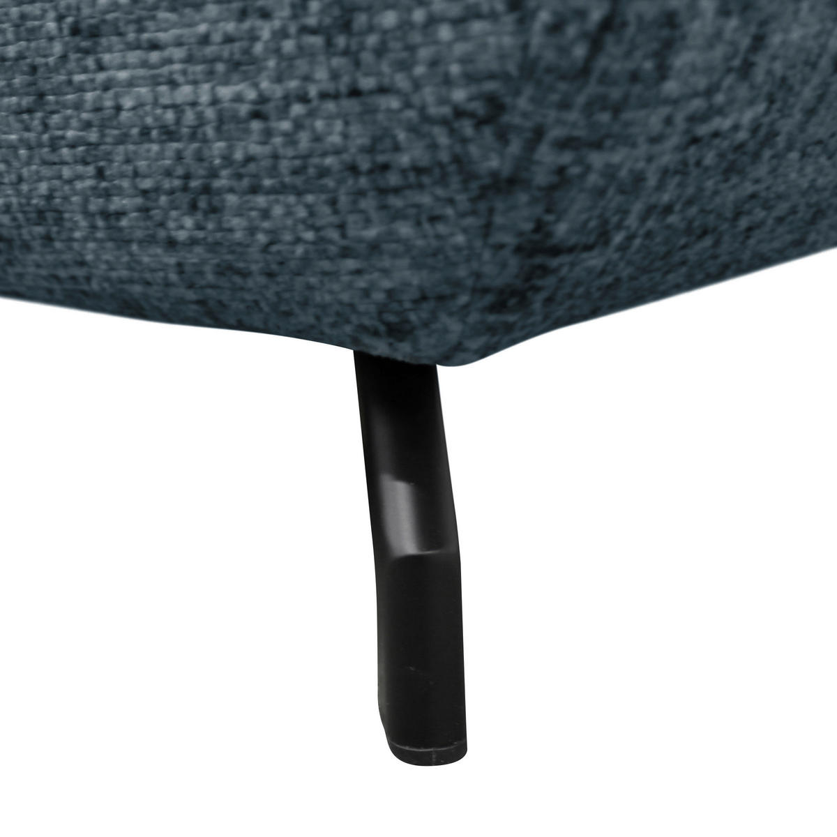 ECKSOFA in Struktur, Plüsch Blau  - Blau/Schwarz, Design, Textil/Metall (201/274cm) - MID.YOU