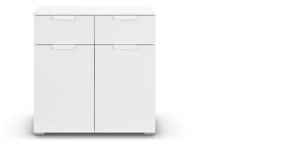 KOMMODE in 80/81/42 cm - Weiß, Design, Holzwerkstoff/Metall (80/81/42cm) - Carryhome