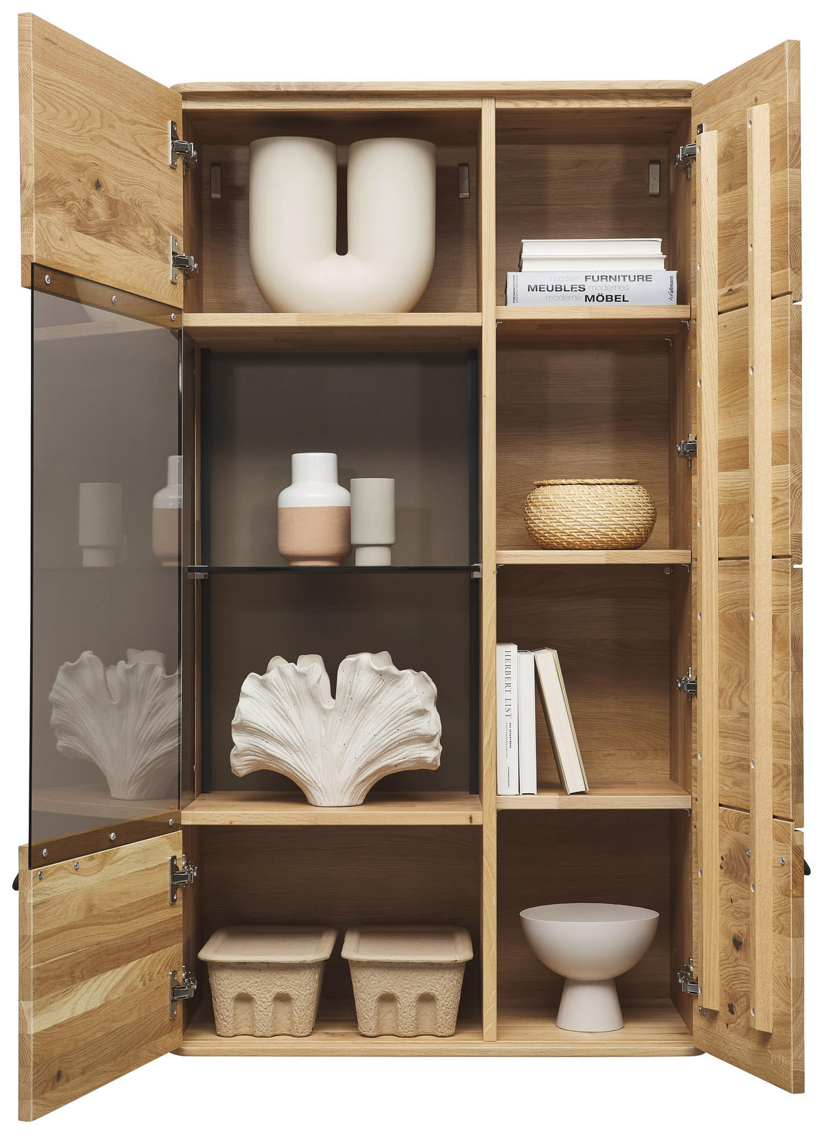 HÄNGEVITRINE in Wildeiche   - Wildeiche/Bronzefarben, Natur, Glas/Holz (76,9/137,8/37,1cm) - Valnatura