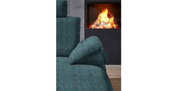 WOHNLANDSCHAFT in Velours Petrol - Petrol/Schwarz, Design, Textil/Metall (208/344/180cm) - Dieter Knoll