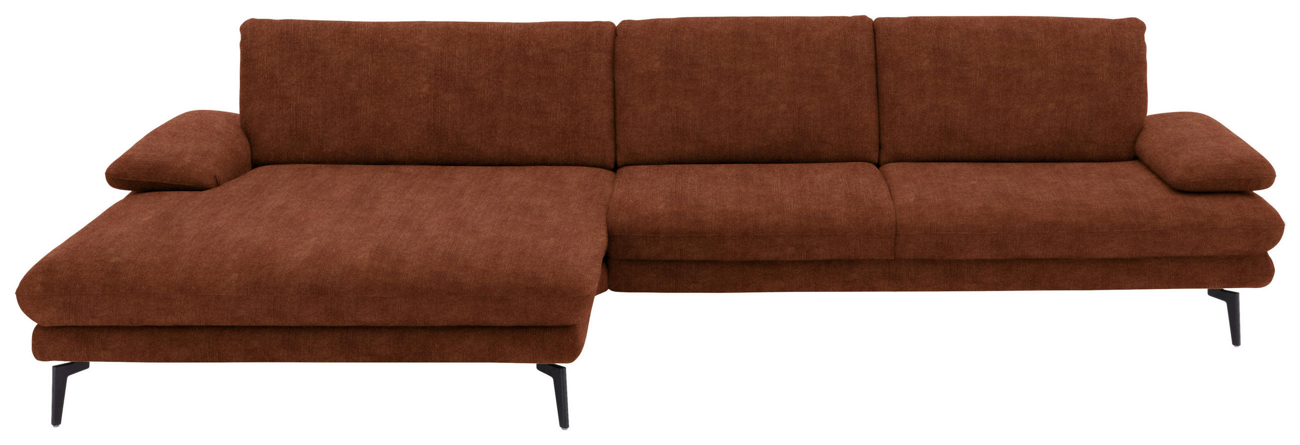 ECKSOFA in Velours Kupferfarben - Schwarz/Kupferfarben, Design, Textil/Metall (180/310cm) - Dieter Knoll