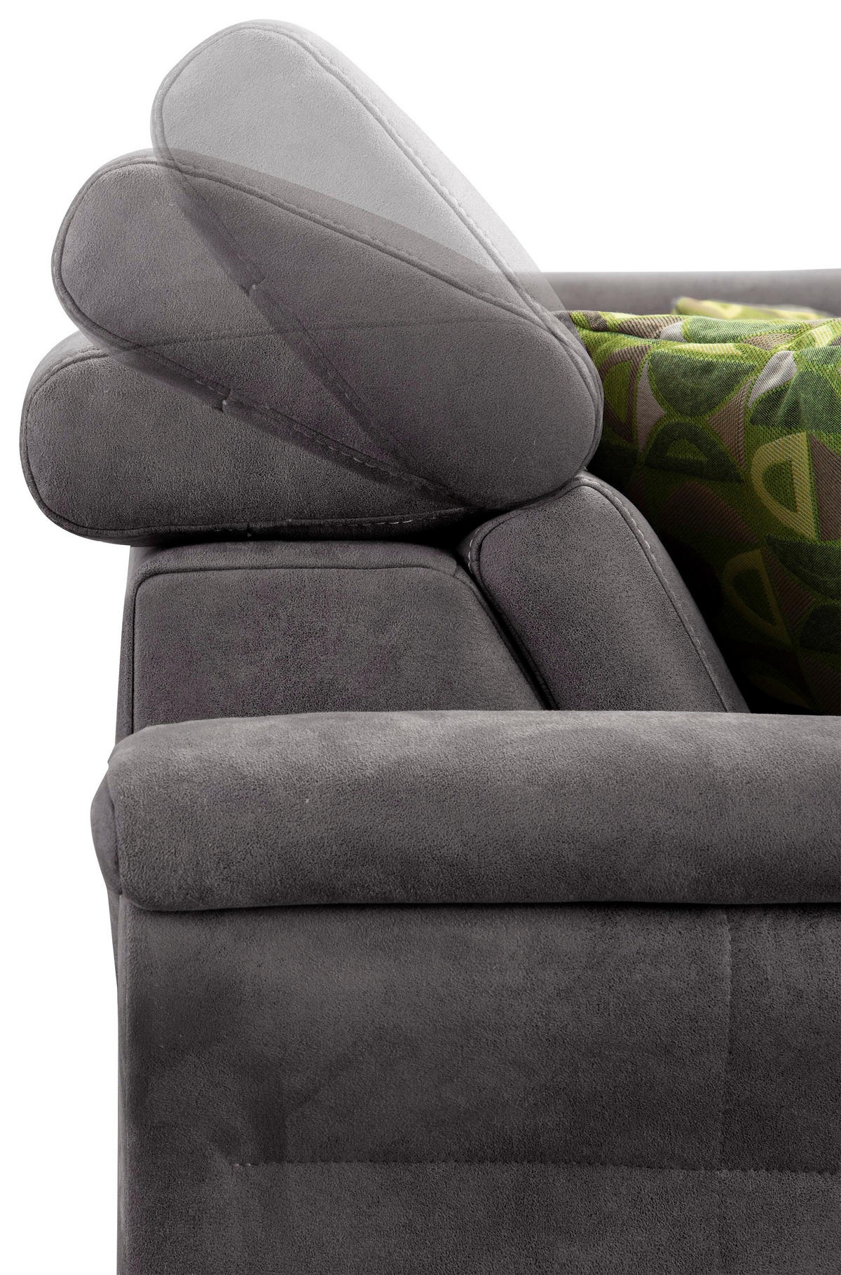 ECKSOFA in Mikrofaser Anthrazit  245/194 cm  - Eichefarben/Anthrazit, KONVENTIONELL, Holz/Textil (245/194cm) - Sit & More