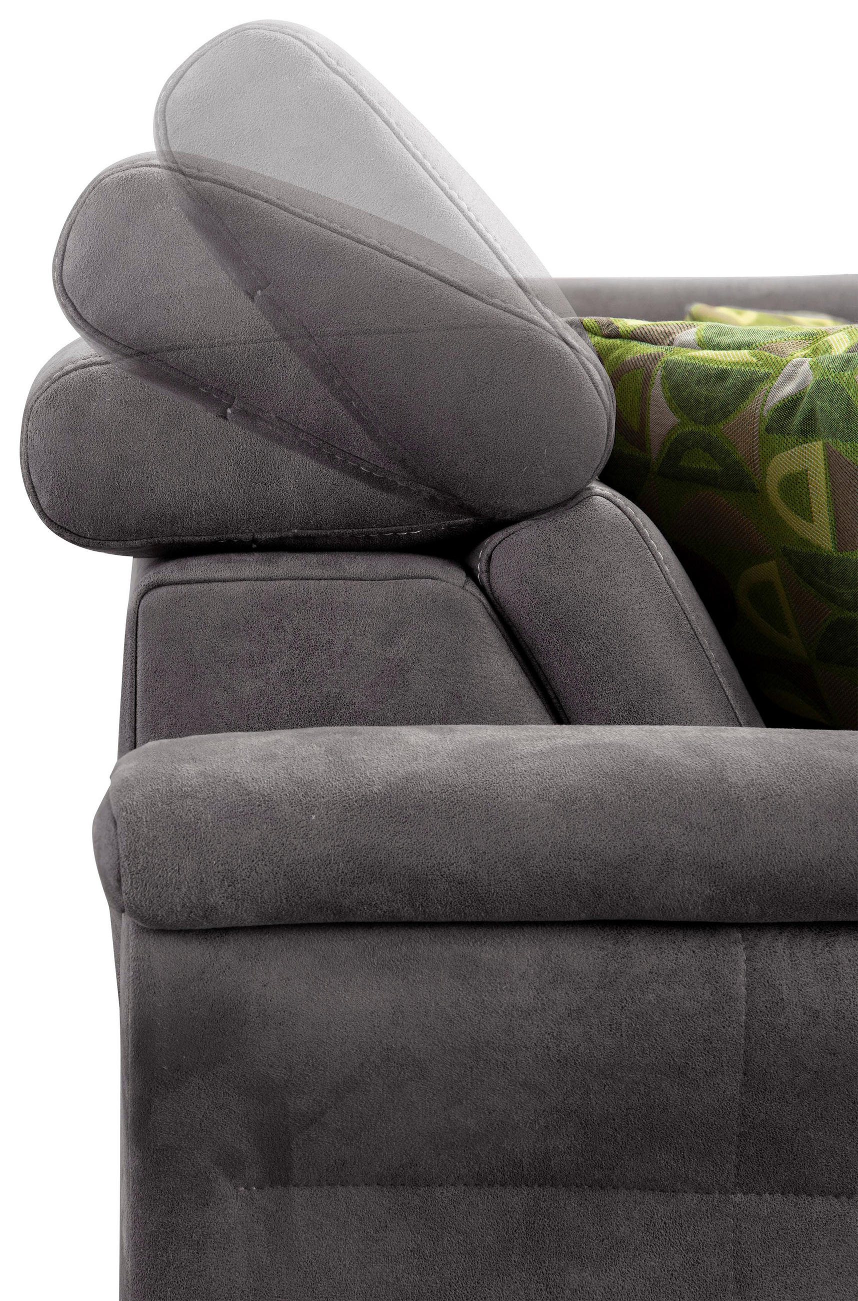 Thumbnail - Sit & More Ecksofa, Anthrazit, Textil, Buche, 5,5-Sitzer, Ottomane rechts, L-Form, 245x194 cm, Goldenes M, Oeko-Tex® Sta...