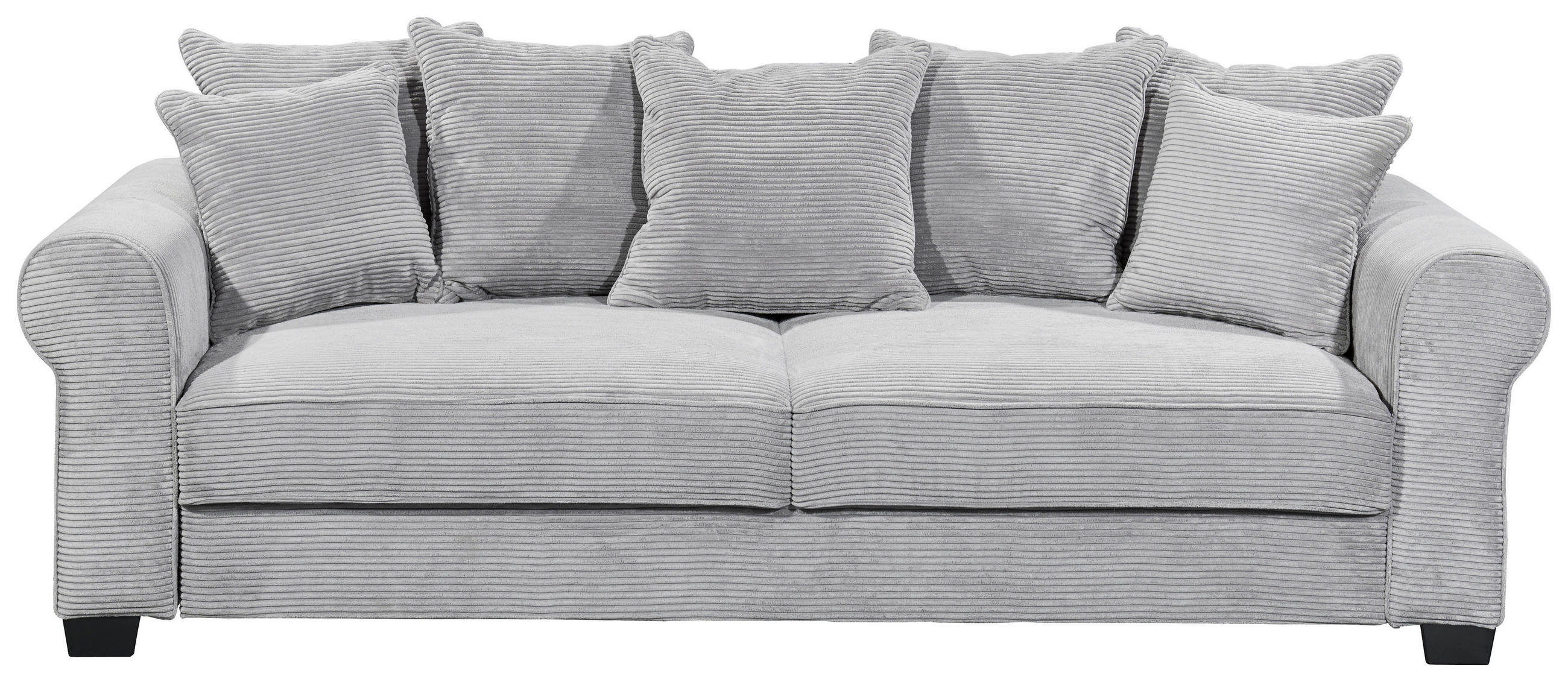 SCHLAFSOFA Cord Hellgrau  - Hellgrau/Schwarz, Konventionell, Kunststoff/Textil (247/95/125cm) - MID.YOU