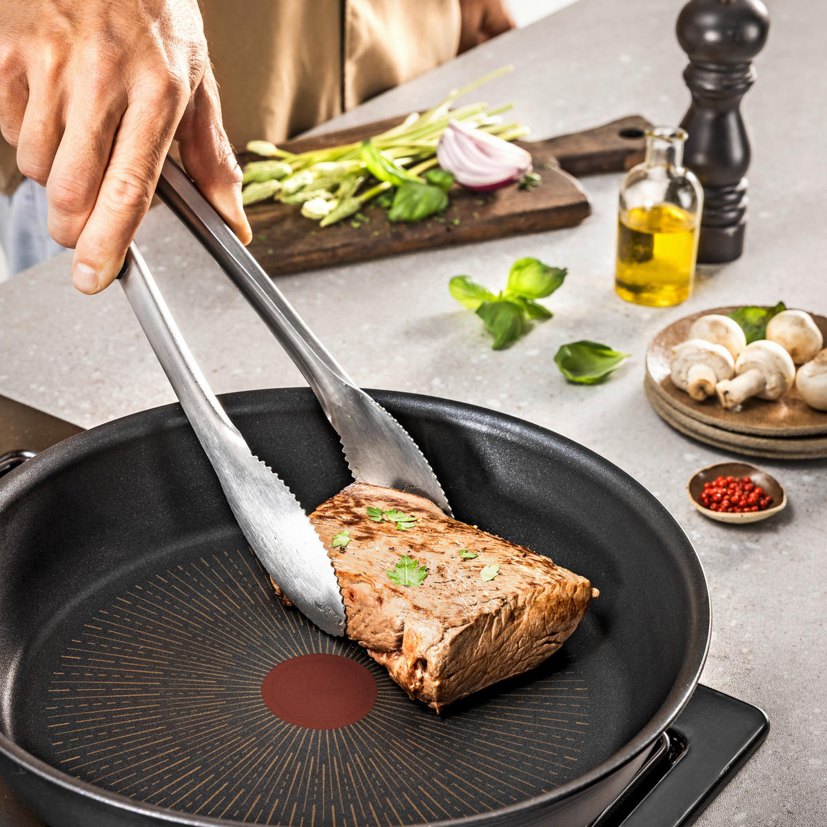 PFANNE Excellence G7 32 cm  - Schwarz, Basics, Metall (32cm) - Tefal
