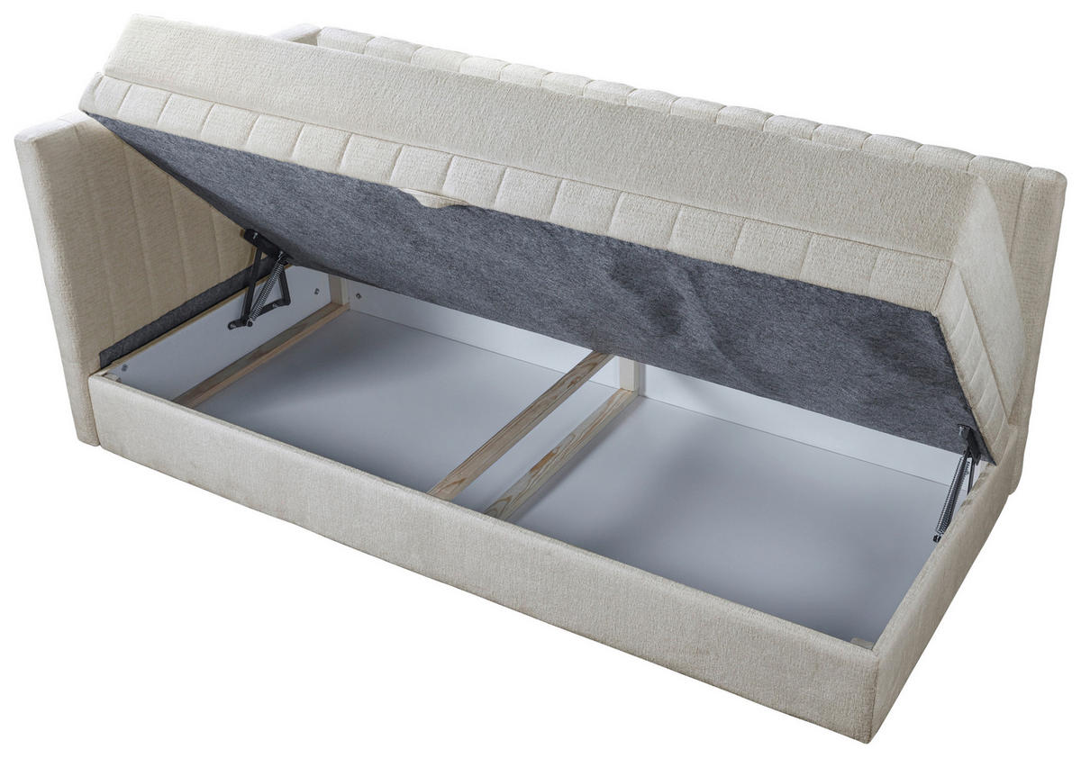SCHLAFSOFA in Struktur Beige  - Beige/Schwarz, Design, Holz/Holzwerkstoff (212/83/99cm) - MID.YOU