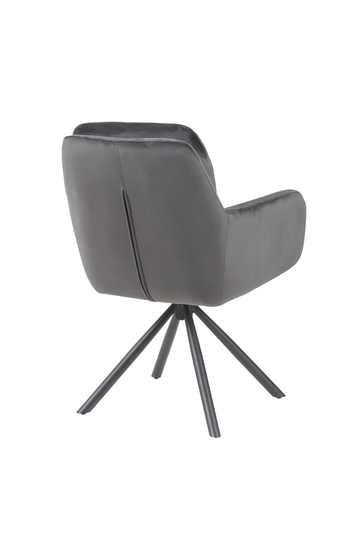 ARMLEHNSTUHL-SET 2 Stück  in Stahl Samt, Velours  - Dunkelgrau/Schwarz, MODERN, Textil/Metall (63/89/70cm) - MID.YOU