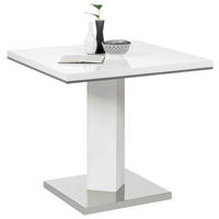 ESSTISCH 80/80/76 cm Nachbildung  Holzwerkstoff quadratisch Grau, Weiss, Edelstahlfarben  - Weiss/Edelstahlfarben, Design, Holzwerkstoff (80/80/76cm) - Carryhome