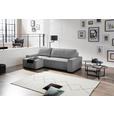 ECKSOFA in Cord, Webstoff Grau  - Schwarz/Grau, MODERN, Holz/Textil (157/265cm) - Carryhome