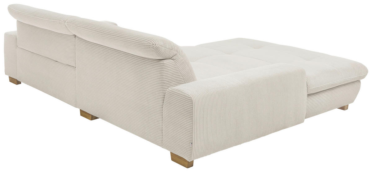 ECKSOFA Creme Cord  - Eichefarben/Creme, Design, Holz/Textil (198/276cm) - SetOne by Musterring