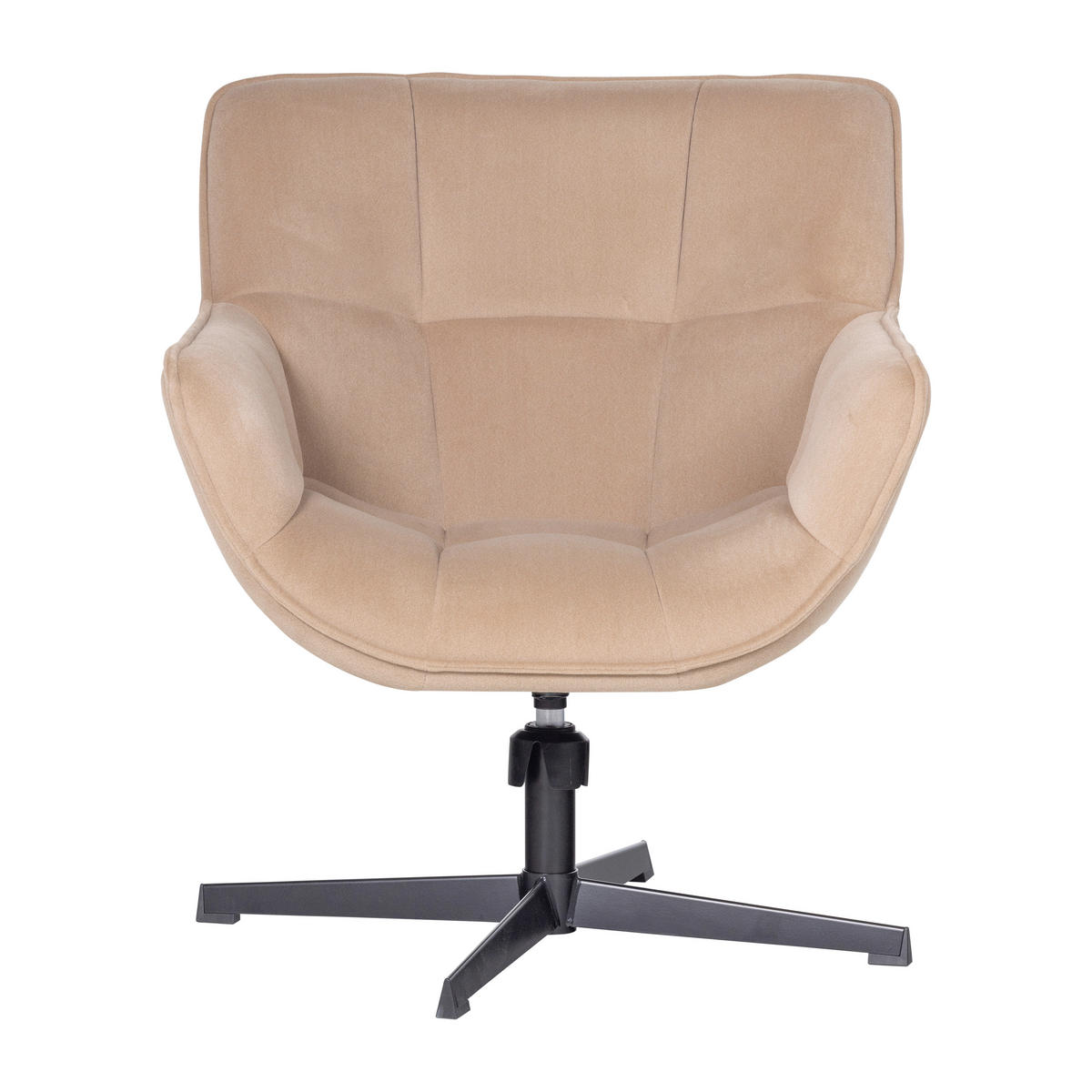 SESSEL in Samt Sandfarben  - Sandfarben/Schwarz, MODERN, Textil/Metall (71/94/83cm) - Livetastic