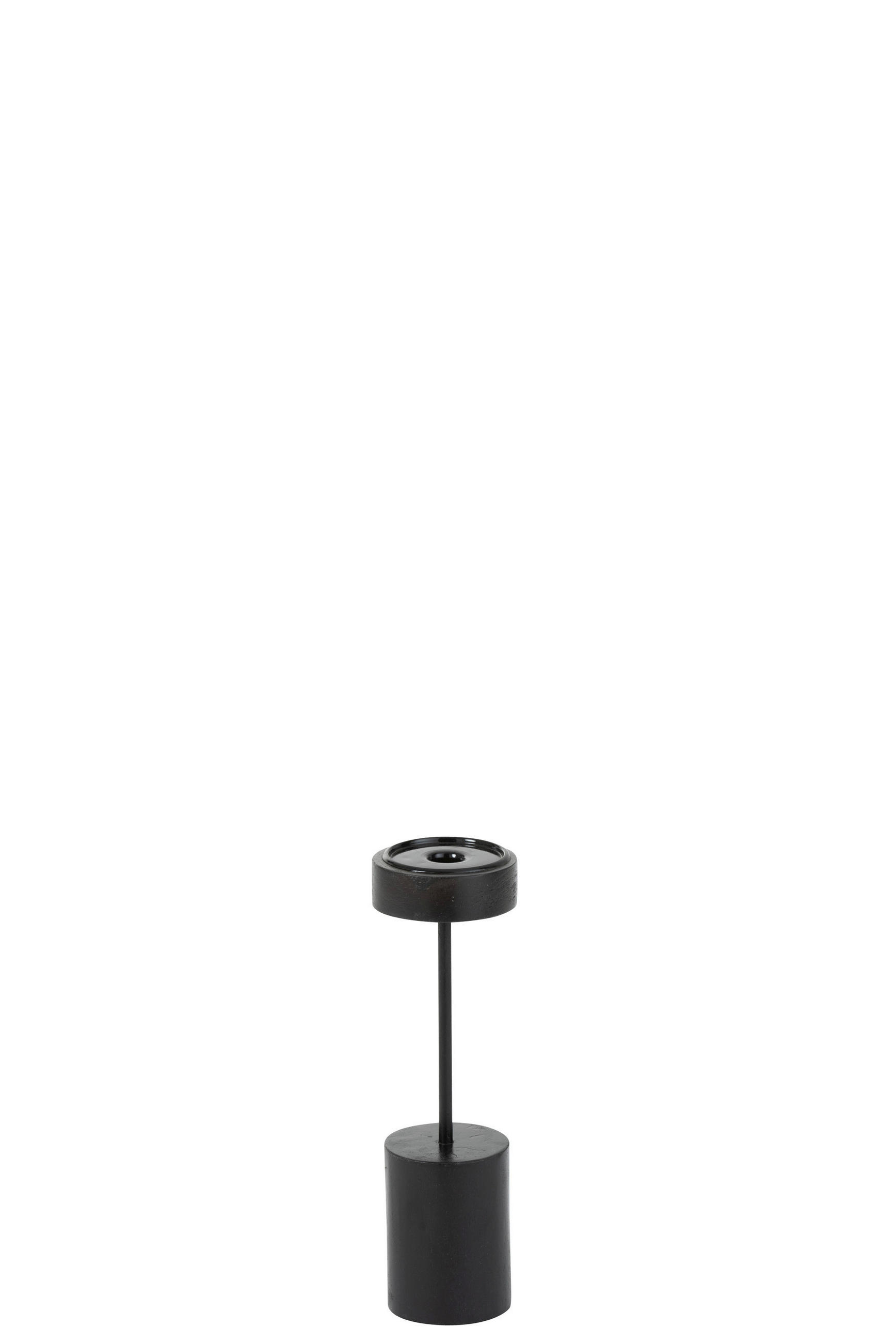 KERZENHALTER - Schwarz, Basics, Holz/Metall (10,5/10,5/33cm)