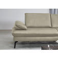 ECKSOFA in Echtleder Ecru  - Ecru/Schwarz, Design, Leder/Metall (325/157cm) - Dieter Knoll