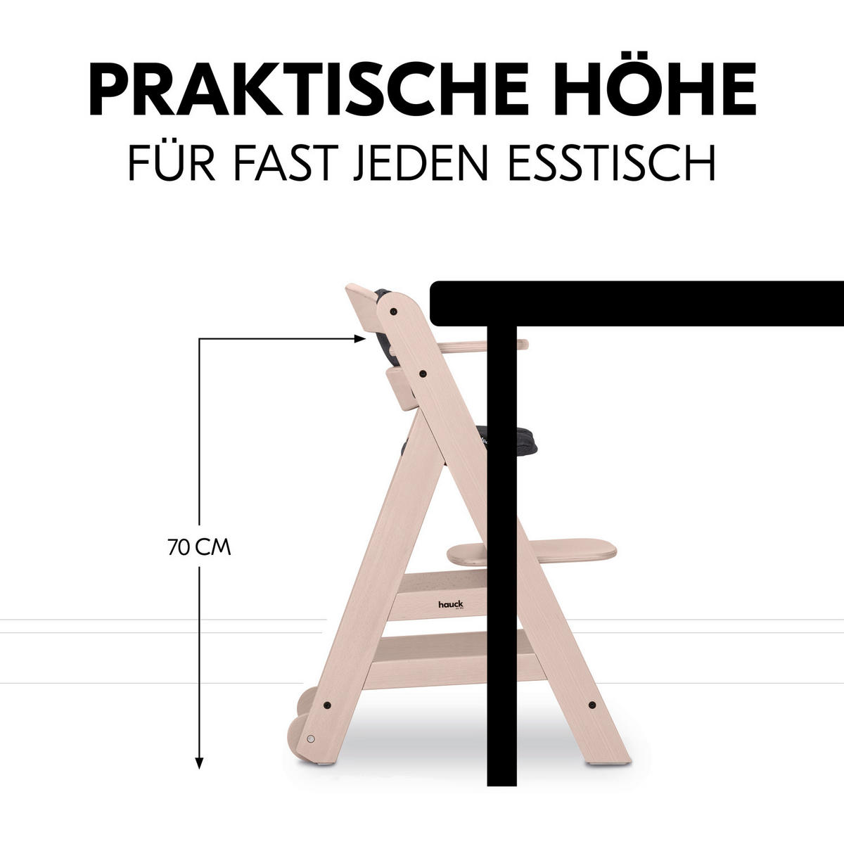 HOCHSTUHL Beta+ Naturfarben, Weiß, Dunkelgrau Whitewashed  - Dunkelgrau/Naturfarben, Basics, Holz (48/79/58cm) - Hauck