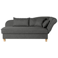 RÉCAMIERE Selma in Flachgewebe Anthrazit  - Anthrazit/Buchefarben, Design, Holz/Textil (190/82/88cm) - Max Winzer