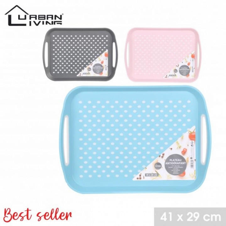 POSLUŽAVNIK ZA SERVIRANJE  29/41 cm            - pink/plava, Basics, plastika (29/41cm)