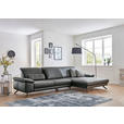 ECKSOFA  in Echtleder Anthrazit  193/328 cm  - Anthrazit/Schwarz, Design, Leder/Metall (193/328cm) - Dieter Knoll