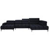 WOHNLANDSCHAFT in Webstoff Schwarz  - Schwarz, Design, Textil/Metall (177/385/216cm) - Welnova