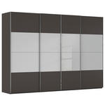 SCHWEBETÜRENSCHRANK  in Graphitfarben, Seidengrau  - Chromfarben/Seidengrau, KONVENTIONELL, Glas/Holzwerkstoff (316/235/68cm) - Novel