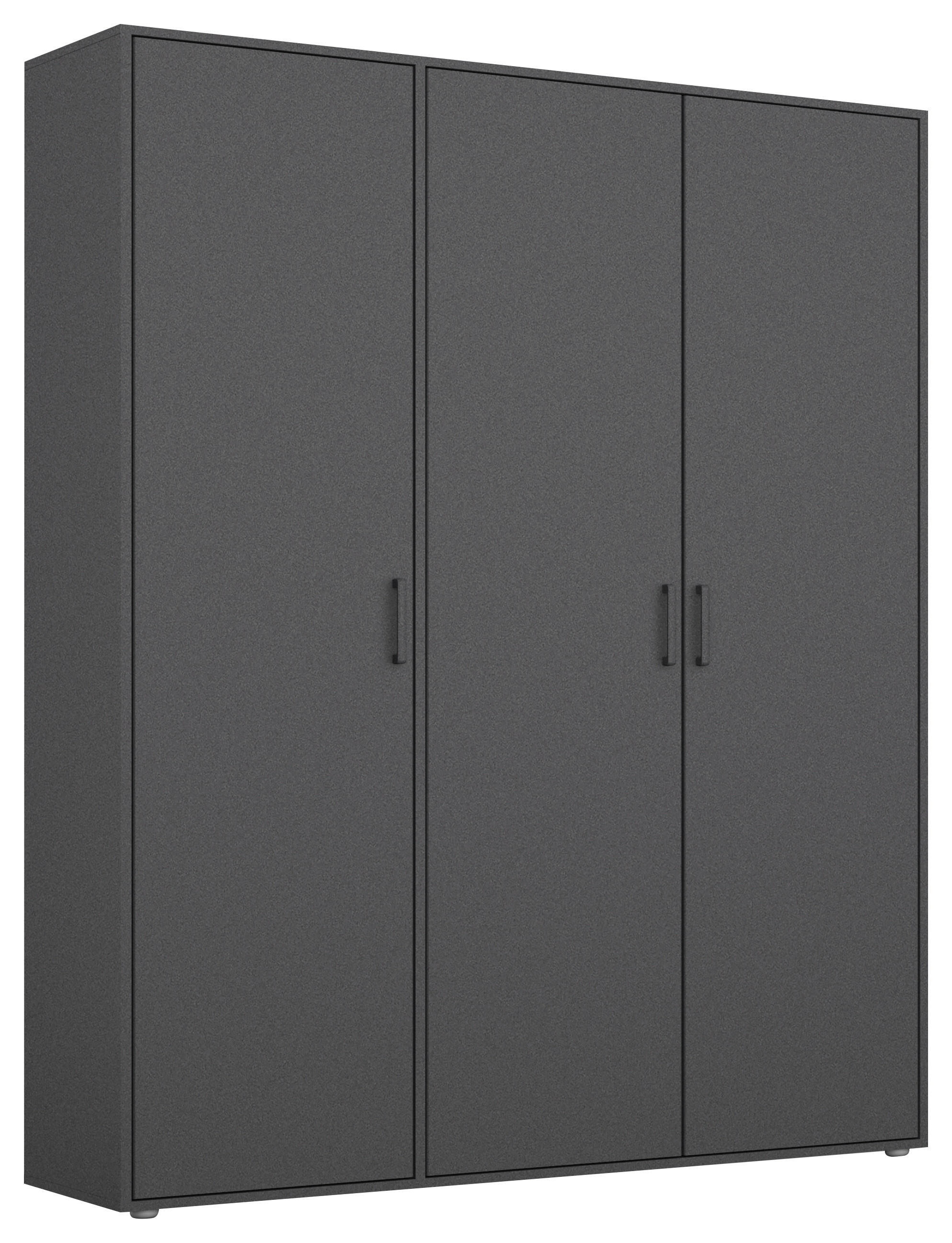 DREHTÜRENSCHRANK 140/194/53 cm,  in Grau, 3 Tür(en)  - Grau, MODERN, Holzwerkstoff/Kunststoff (140/194/53cm) - Rauch Möbel
