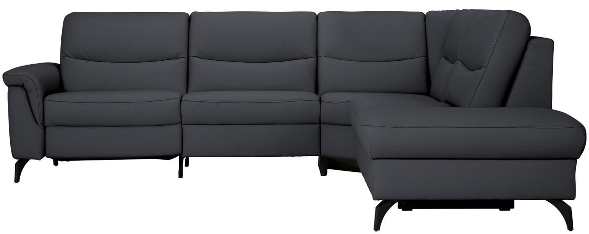 ECKSOFA  in Echtleder Dunkelblau  280/249 cm  - Anthrazit/Dunkelblau, Design, Leder/Metall (280/249cm) - Himolla Komfortklass
