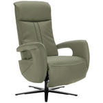 RELAXSESSEL in Leder Olivgrün  - Schwarz/Olivgrün, Design, Leder/Metall (71/112/83cm) - Dieter Knoll