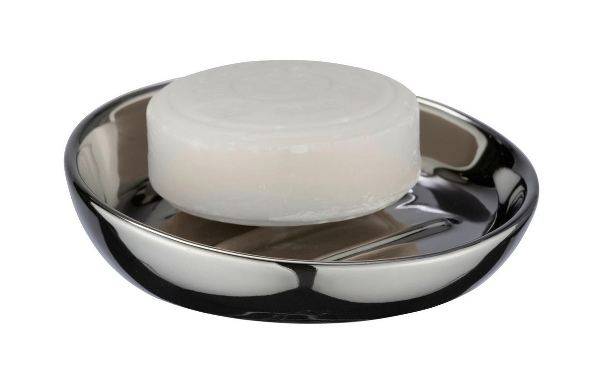SEIFENSCHALE Keramik  - Chromfarben, Basics, Keramik (11,5/3/11,5cm) - Wenko