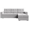 ECKSOFA in Samt Hellgrau  - Chromfarben/Hellgrau, KONVENTIONELL, Kunststoff/Textil (233/140cm) - Carryhome